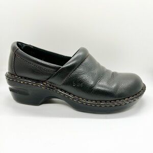 boc Born Concept Black Leather Clog Slip On shoes size 7.5